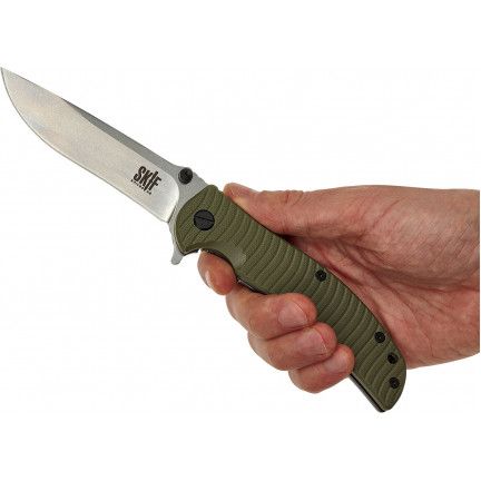Нож SKIF Urbanite II SW Olive. Углеродно-хромовая сталь. Материал рукояти G10 5