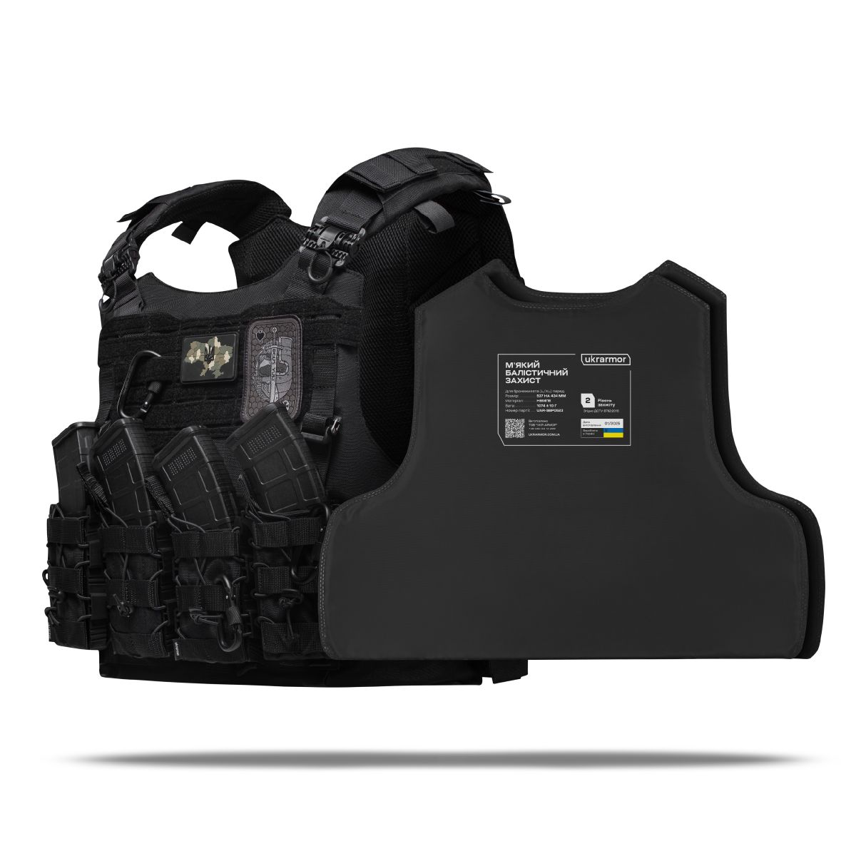 Бойовий бронежилет IBV-2 (Stanag 2920). Вага 4.3 кг. Збільшена площа захисту. Чорний. L/XL Бойовий бронежилет IBV-2 (Stanag 2920). Вага 4.3 кг. Збільшена площа захисту. Чорний. L/XL