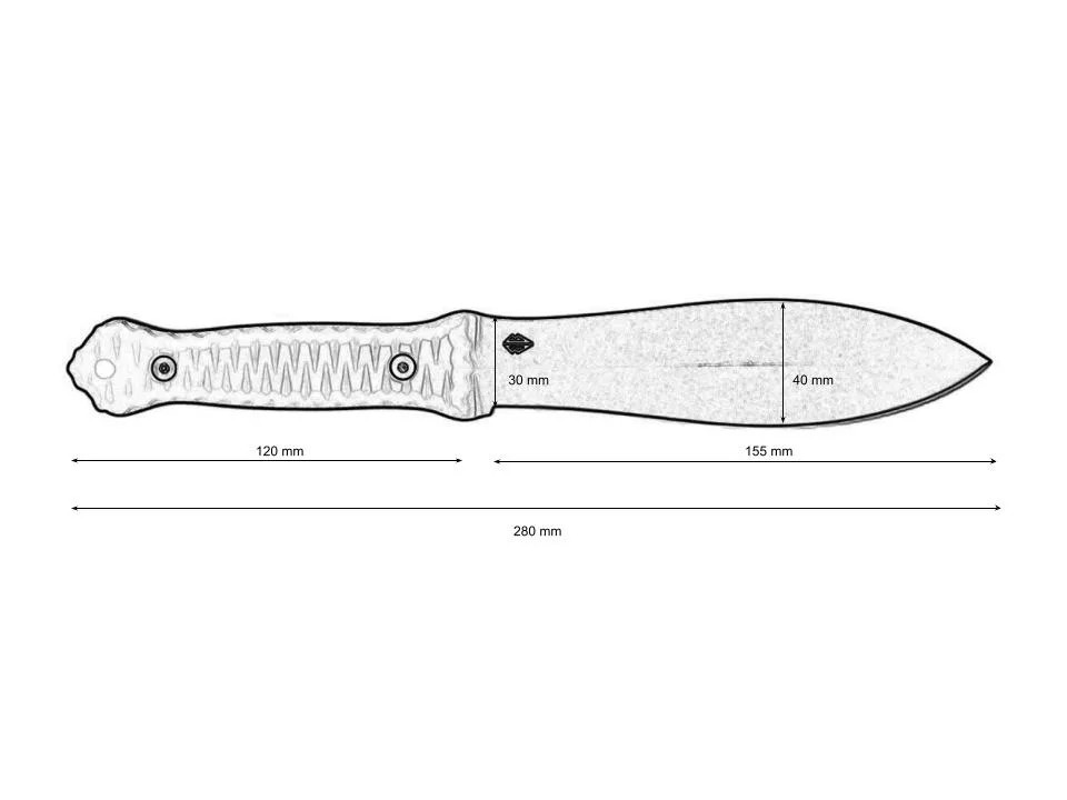 Тактический нож Киммериец Blade Brothers Knives с черным полимерным покрытием 7