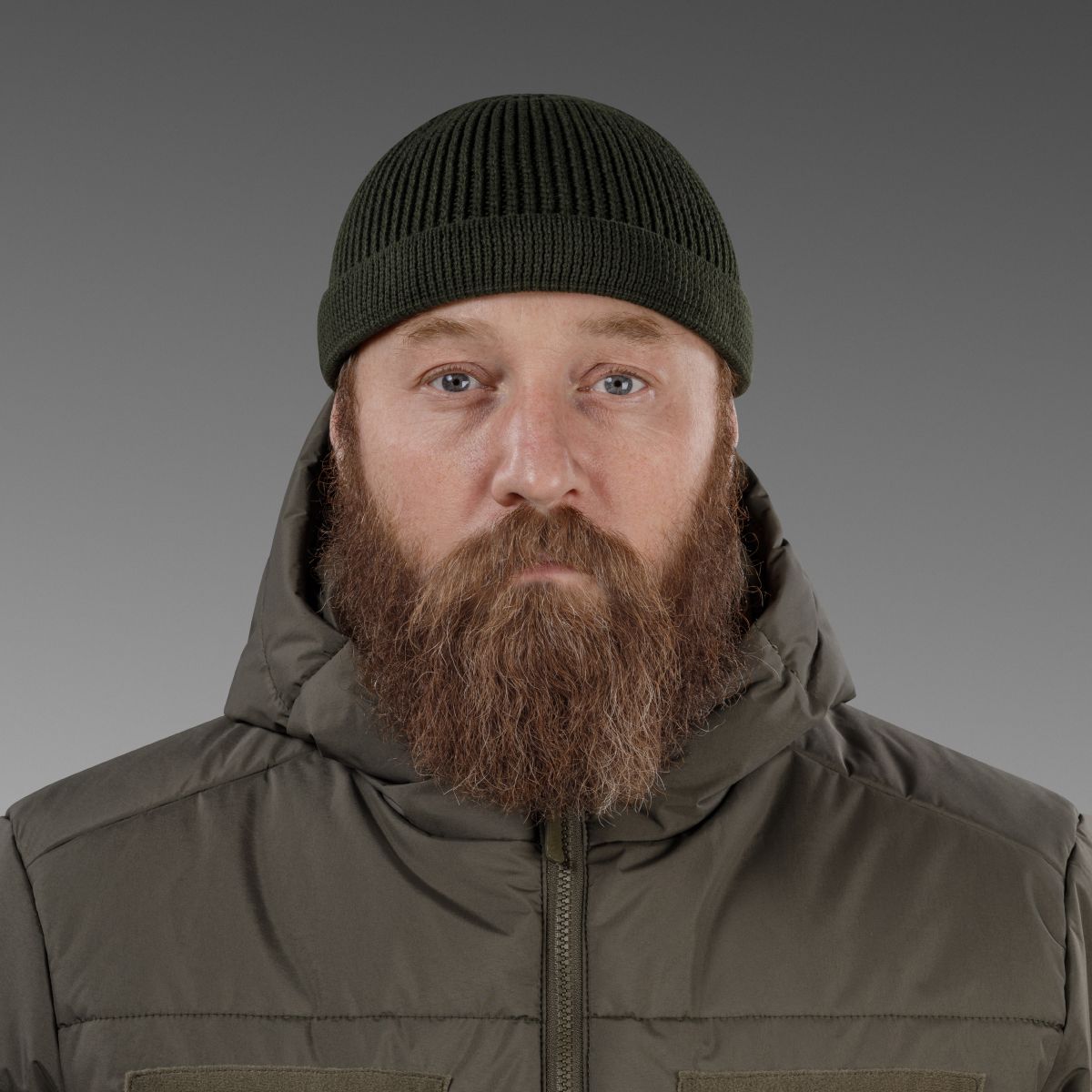 Шапка вязаная Docker Hat. Cotton and wool. Olive 2