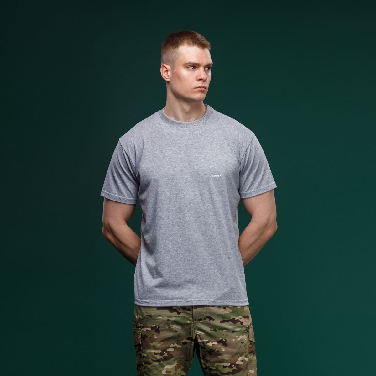 Футболка Basic Military T-shirt. Матеріал Cotton\Elastane, сірий 2