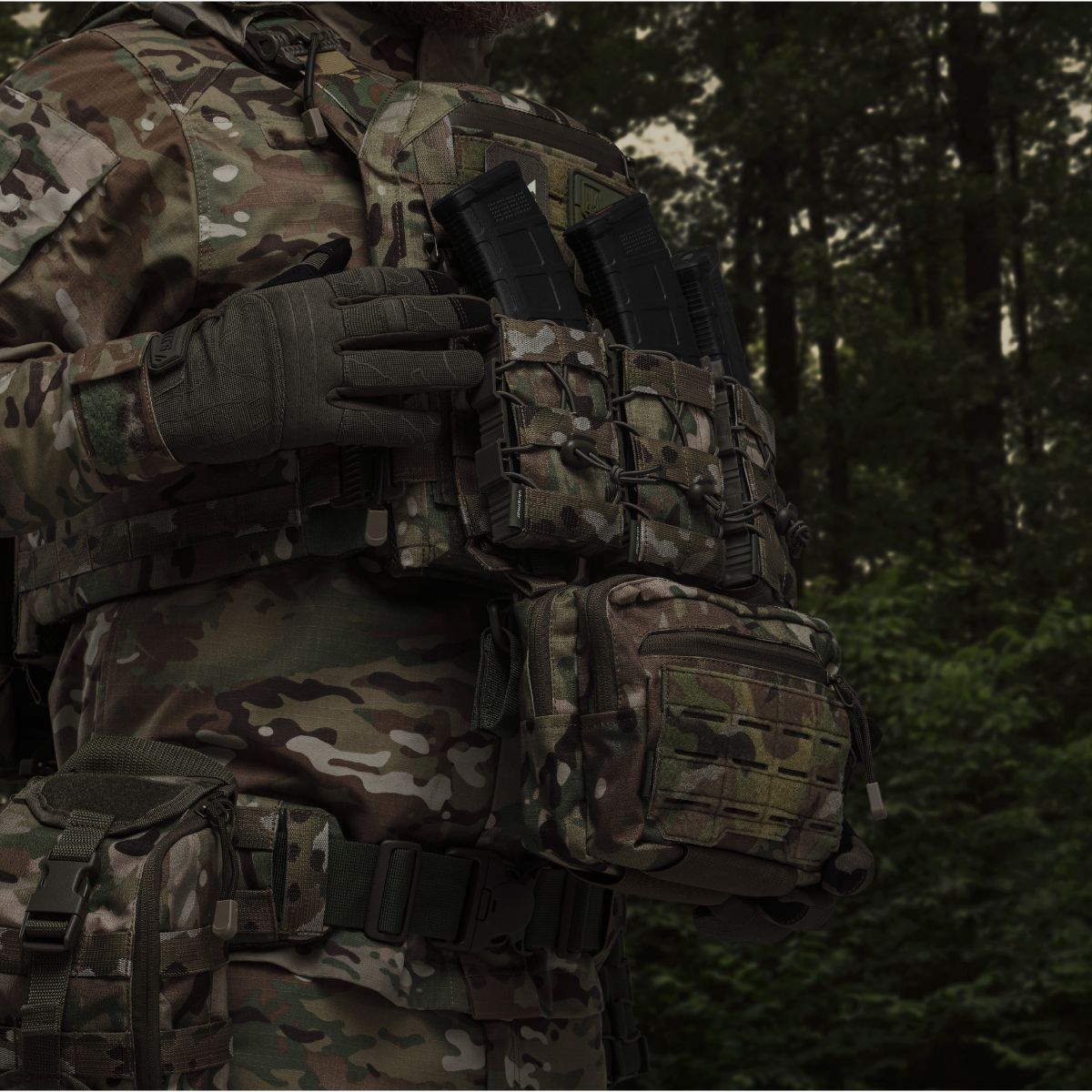 Сумка-напашник PRO 1-го класу захисту. Розмір L (16х28 см). Матеріал Cordura 500D. Мультикам 6