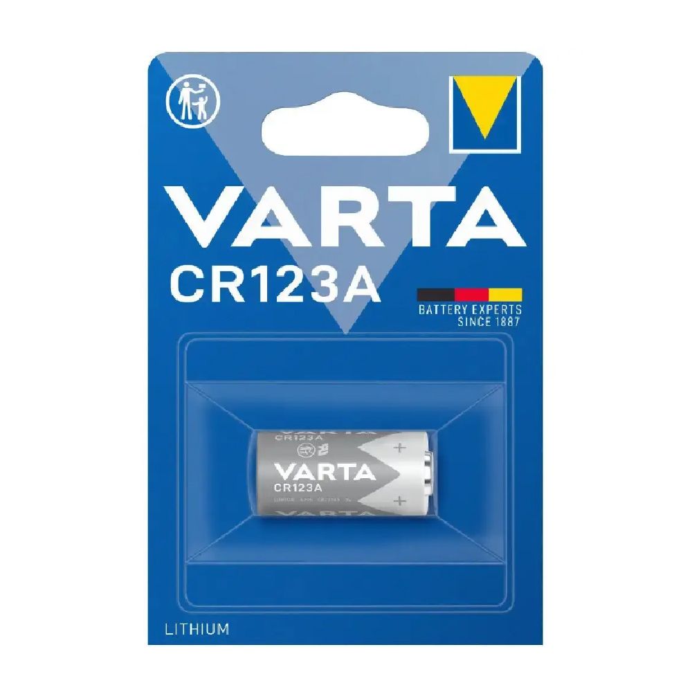 Батарейка літієва Varta CR123A U-1 Lithium, 3V, місткість 1500 мАг, 1 шт