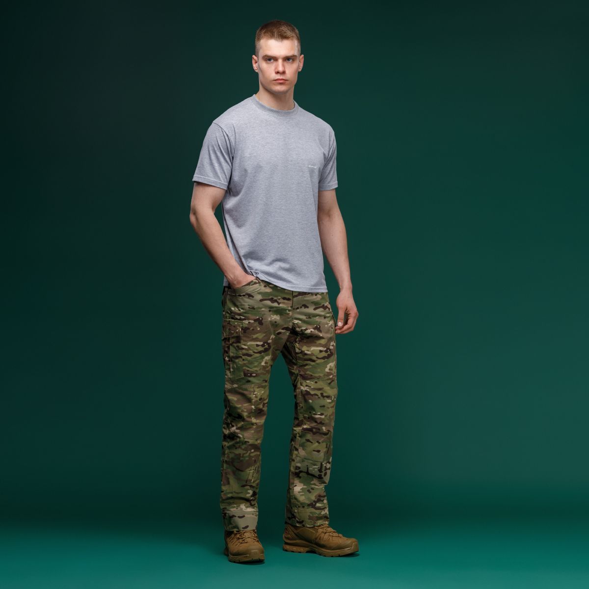 Футболка Basic Military T-shirt. Матеріал Cotton\Elastane, сірий 4