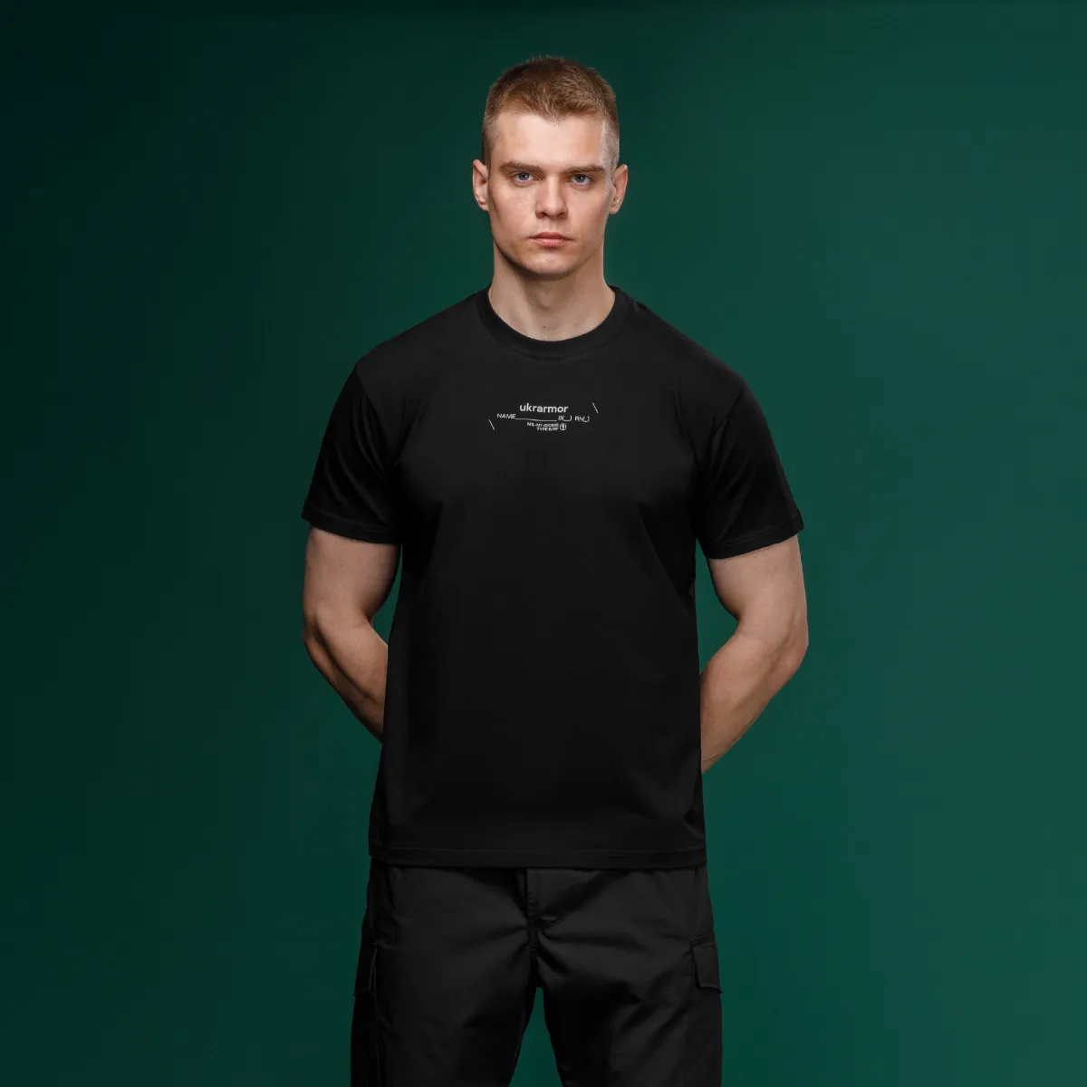 Футболка Basic Military T-Shirt з колекції NAME. Cottone/Elastane, чорний 2