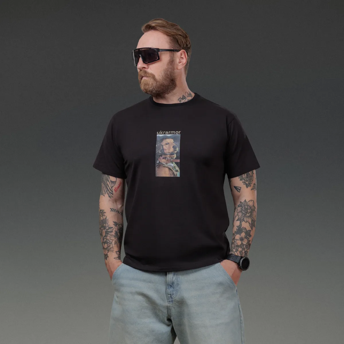 Футболка Basic Military T-Shirt. Battle Pup. Cotton/Elastane. Черный