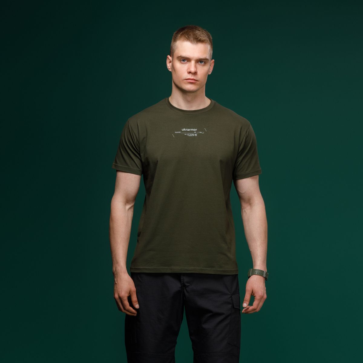 Футболка Basic Military T-Shirt з колекції NAME. Cottone/Elastane, олива 2