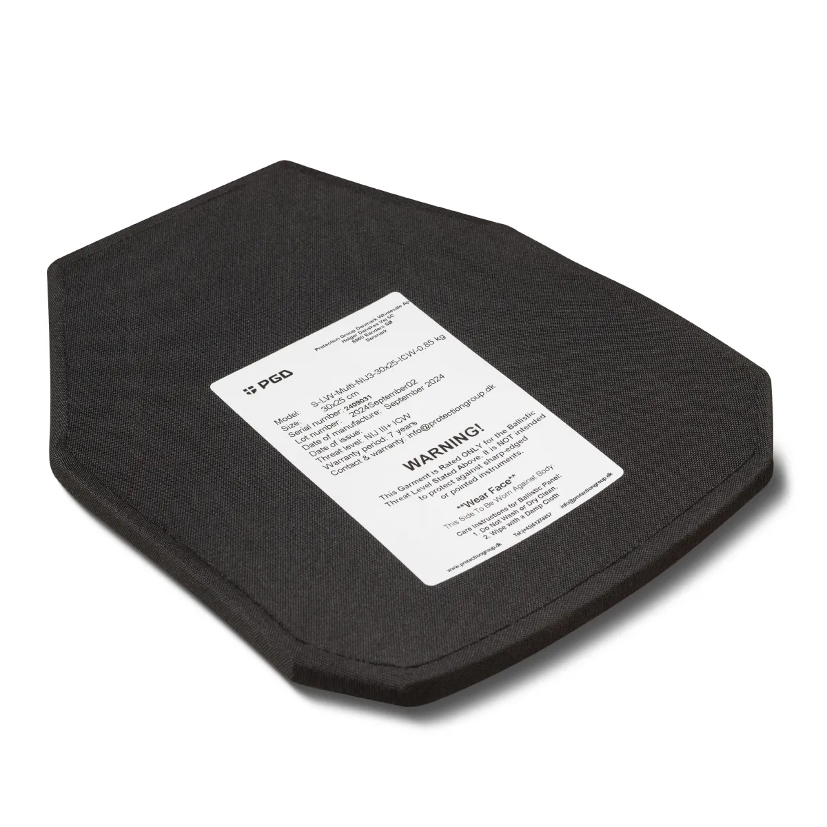 Полиэтиленовая бронеплита NIJ Level III (SAPI) PGD-S-LW-ICW+. Вес 850 г. Размер 25 х 30 см 6