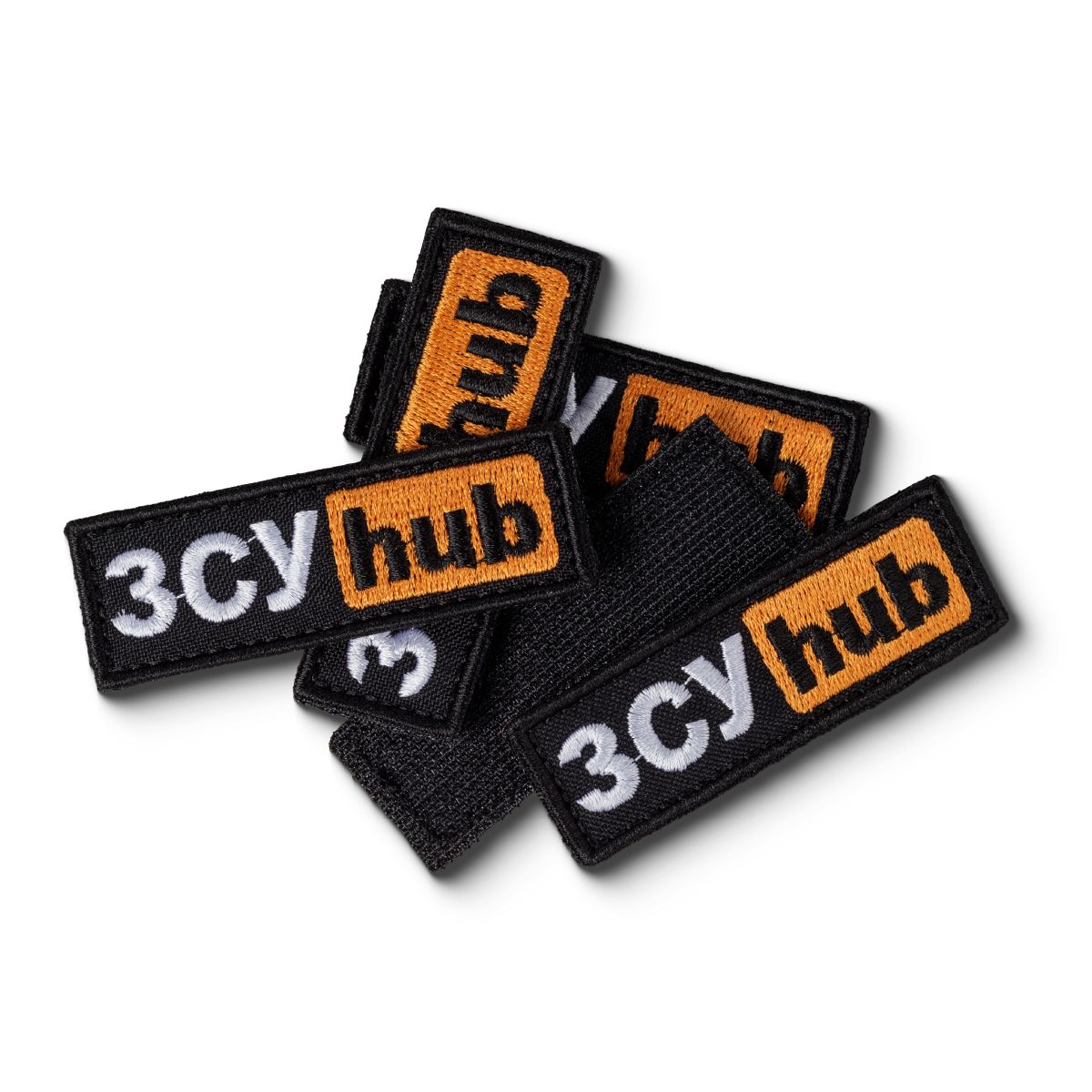 Шеврон (нашивка) ЗСУ-hub на липучці, 2.5х7.5 см. Чорний 3