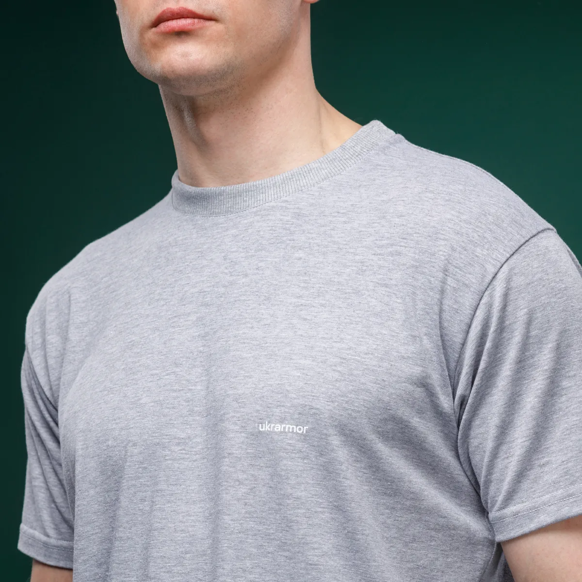Футболка Basic Military T-shirt. Cotton and Elastane, сірий 3