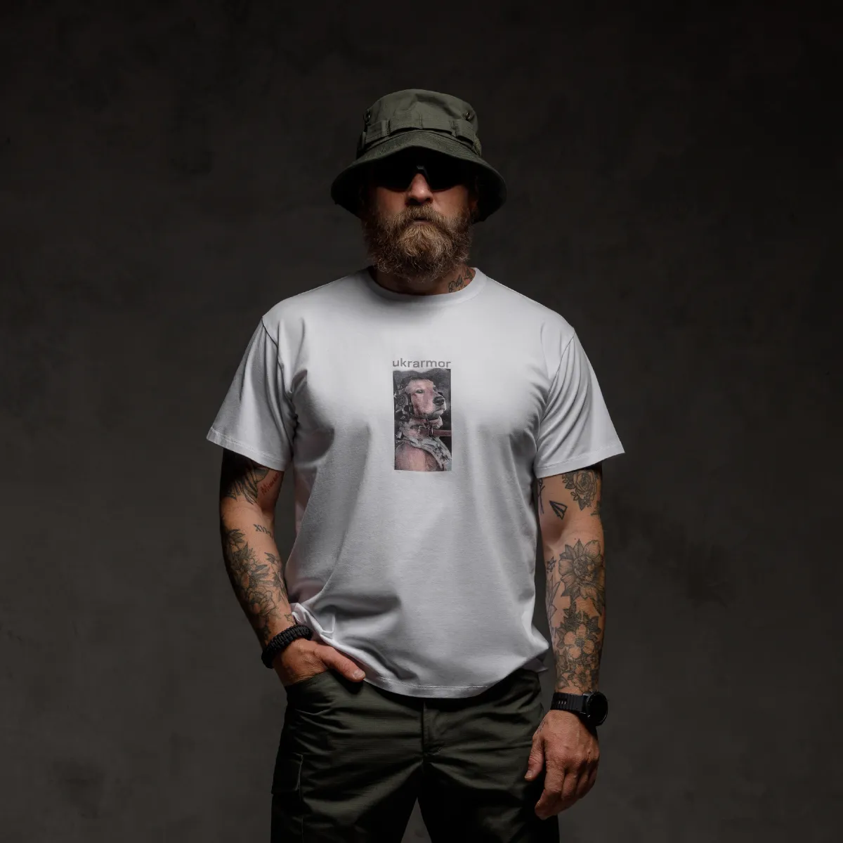 Футболка Basic Military T-Shirt. Battle Pup. Cotton/Elastane. Белый 3