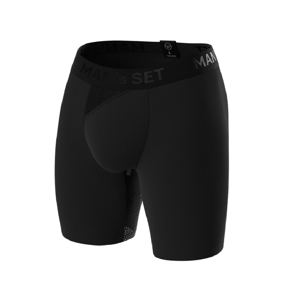 Мужские трусы анатомические с сеткой Men's Set Anatomic Long 2.0 Light Black Series. Черный