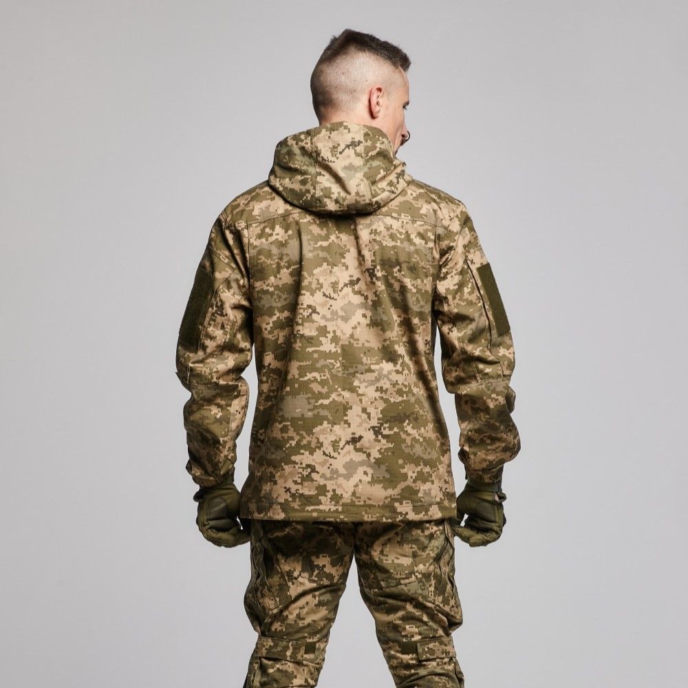 Військова куртка ЗСУ з капюшоном. Армований Rip-Stop. Піксель (мм-14). Розмір XXL 5