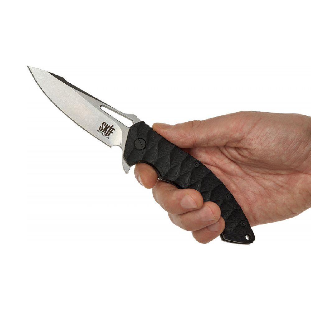 Нож раскладной SKIF Shark II SW, длина 217 мм. Рукоятка G10. Цвет черный 2