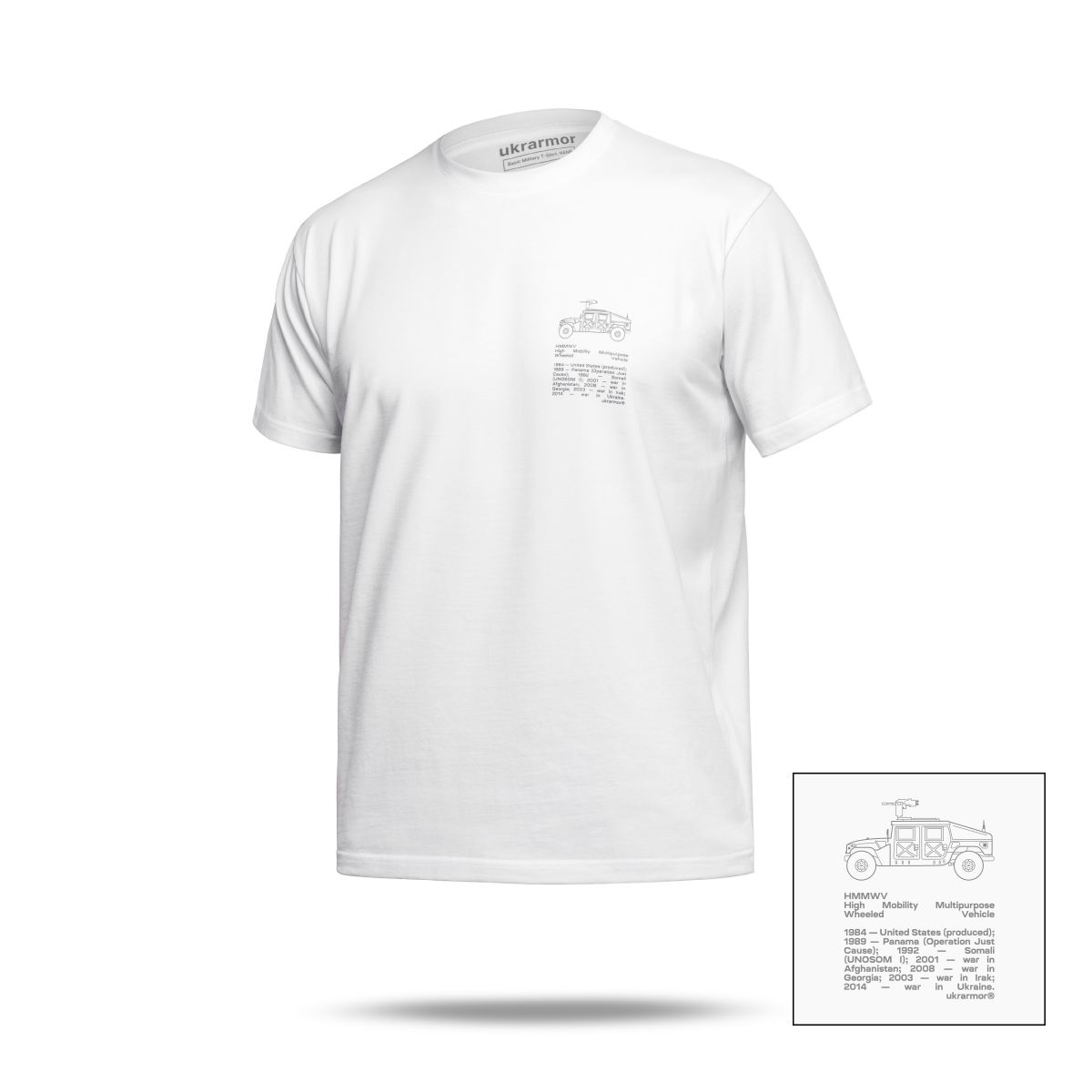 Футболка Basic Military T-Shirt. HMMWV. Cotton and Elastane, білий