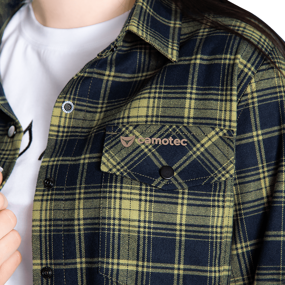 Сорочка жіноча Pani «Буревій» (Logo Tan), Camotec. Lime Green/Navy 3