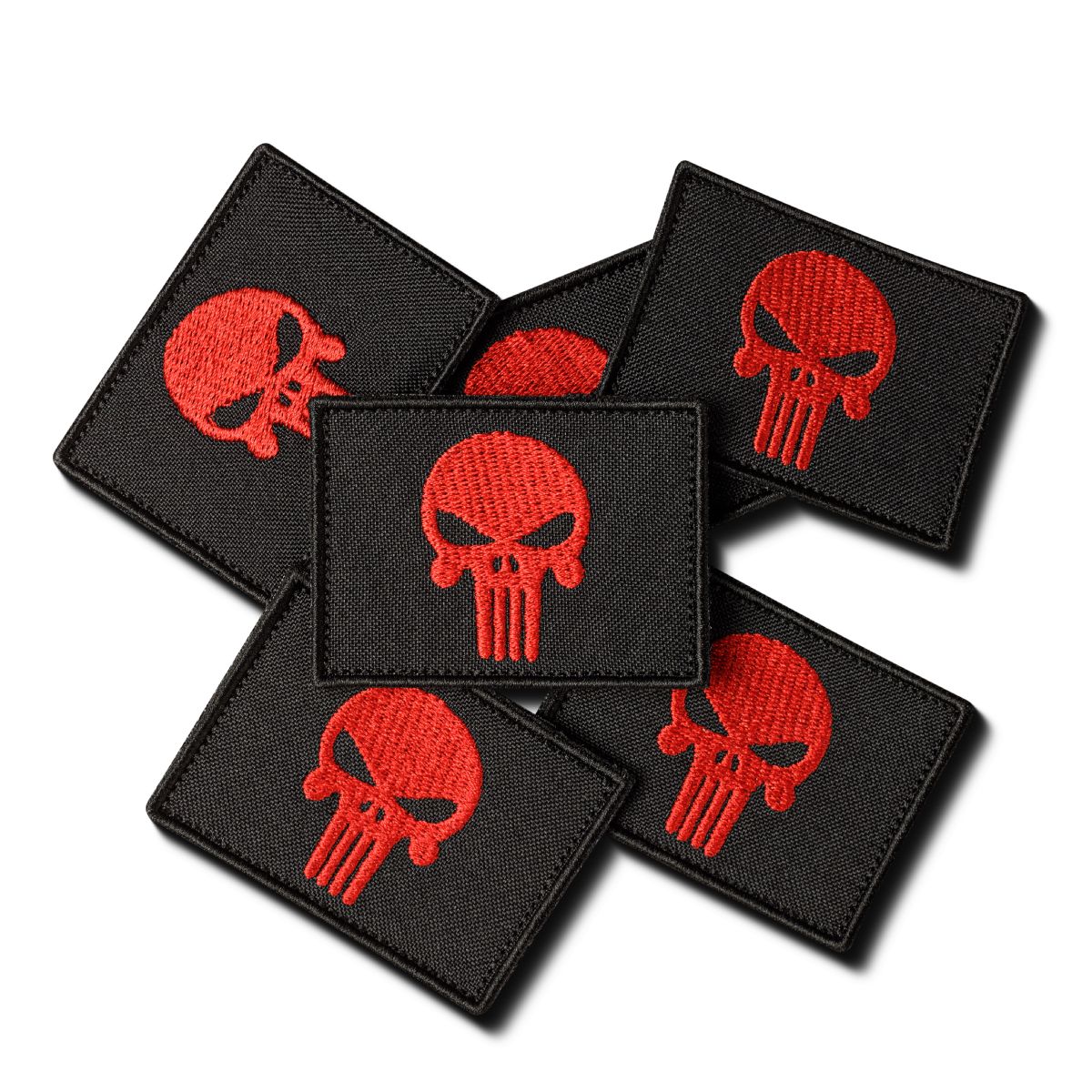 Шеврон с черепом Punisher на Velcro, 4,9 х 6,7 см. Красно-черный 4