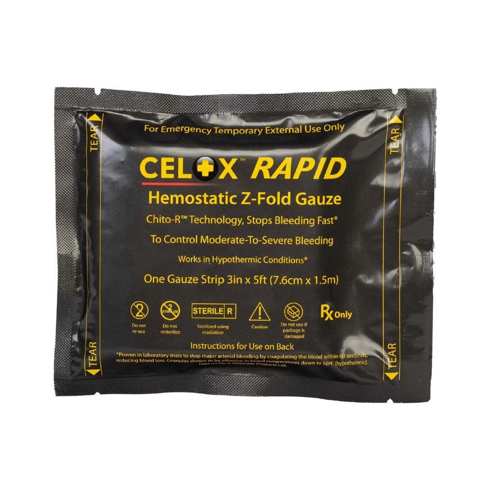 Марля-бинт гемостатическая кровоостанавливающая Z-Fold Celox Rapid. Размер 7.6 см на 1.5м. 2
