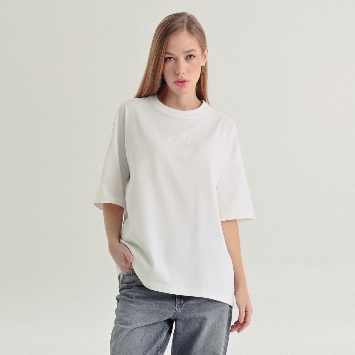 Футболка «Кохай» від Rift. Oversize. Молочний 2