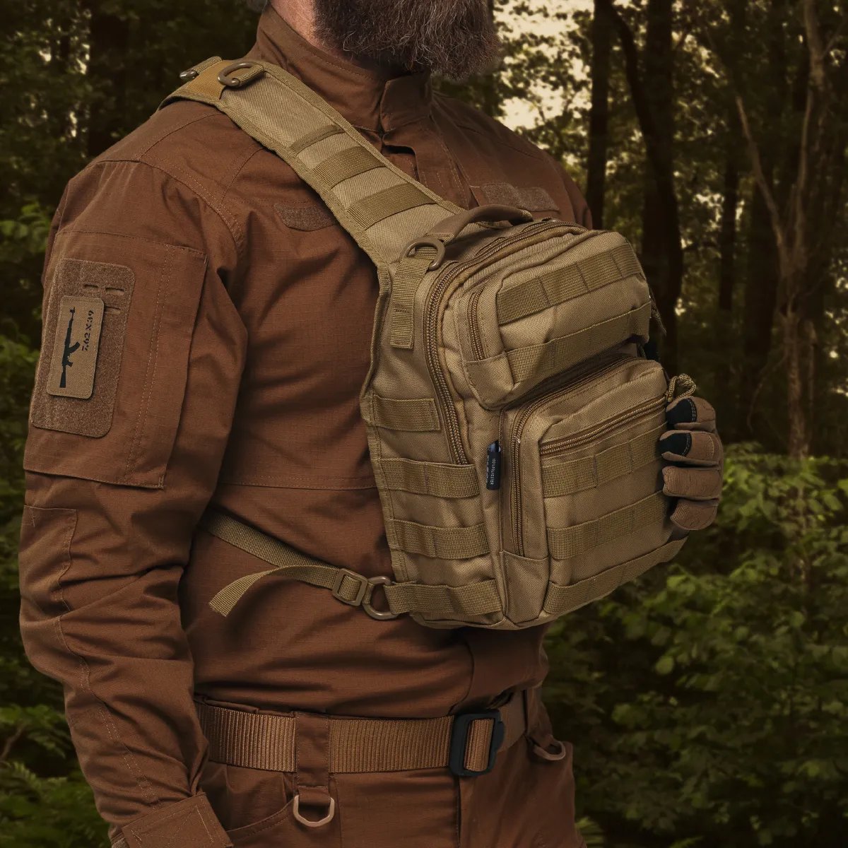 Рюкзак однолямковий Mil-Tec “One strap assault pack”. Койот. 9