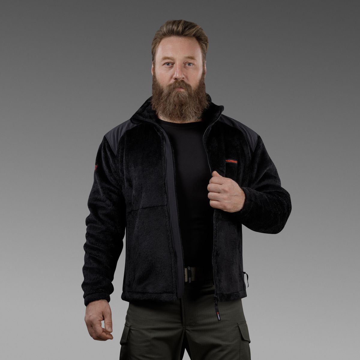 Кофта флісова тактична Polartec® High Loft Tactical. Чорний 2