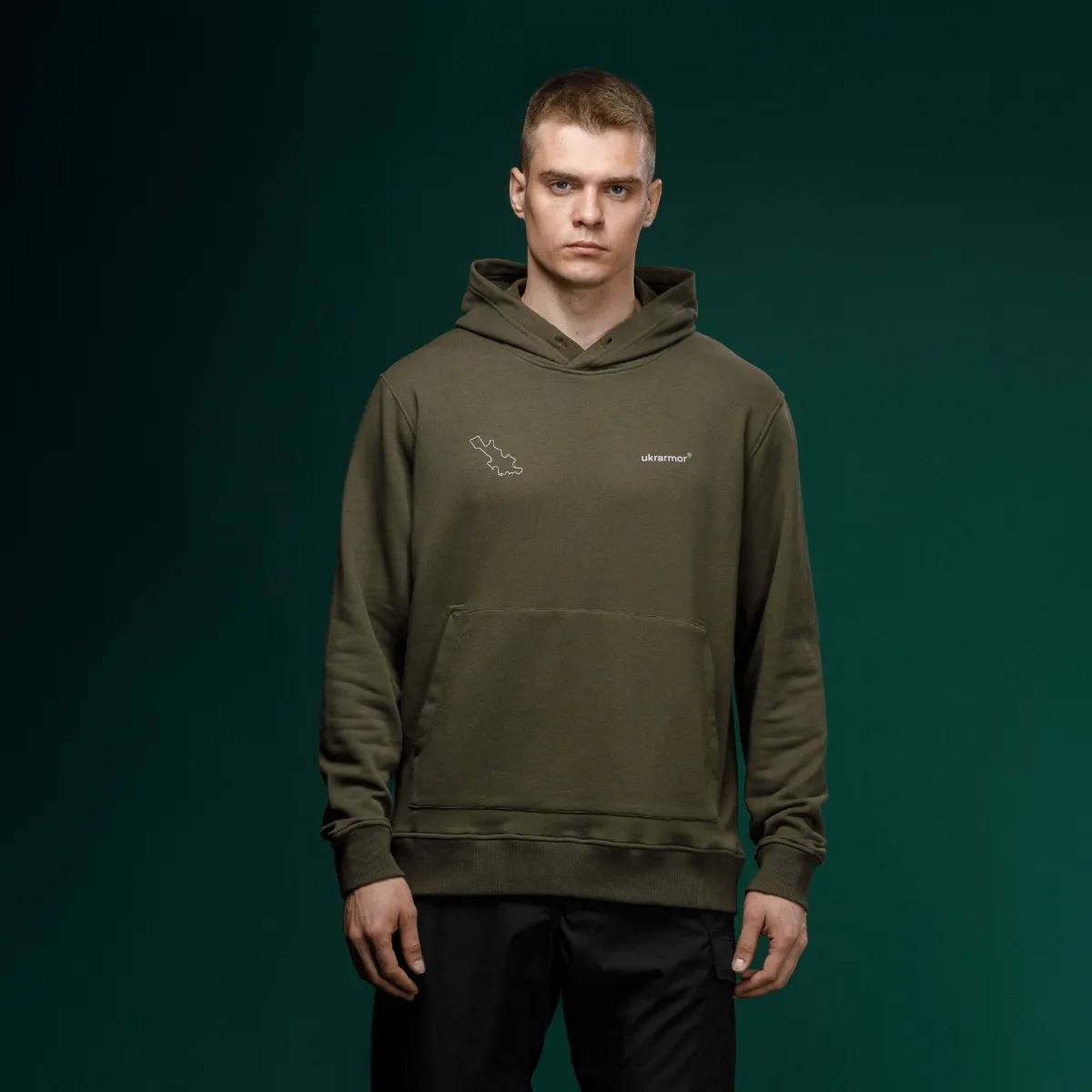 Худі M1 Mono колекція Avdiivka. Топографічна карта. Cotton and polyester. Олива 2