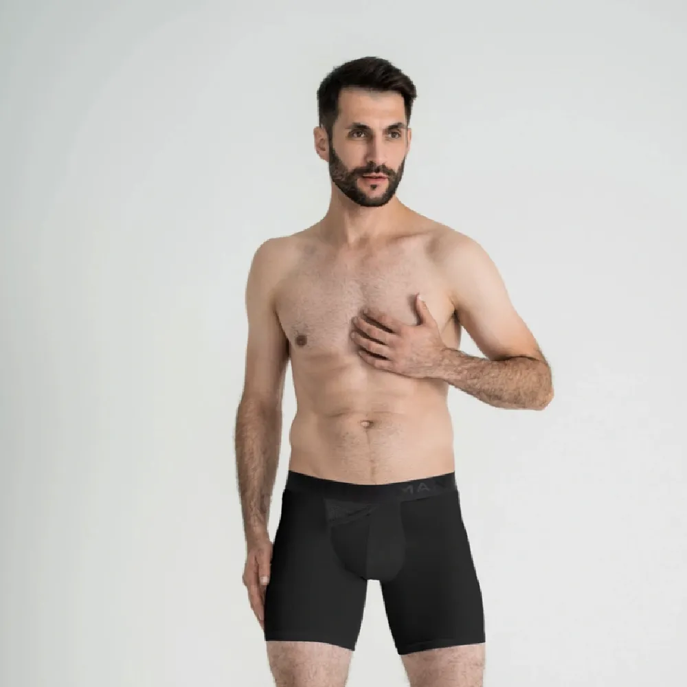Мужские трусы анатомические с сеткой Men's Set Anatomic Long 2.0 Light Black Series. Черный 4
