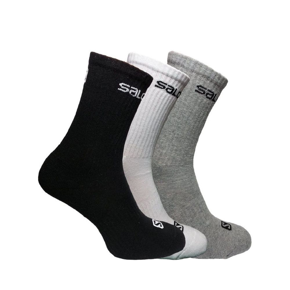 Комплект демісезонних шкарпеток Salomon Crew (3 шт.) чорний/білий/сірий. Розмір M