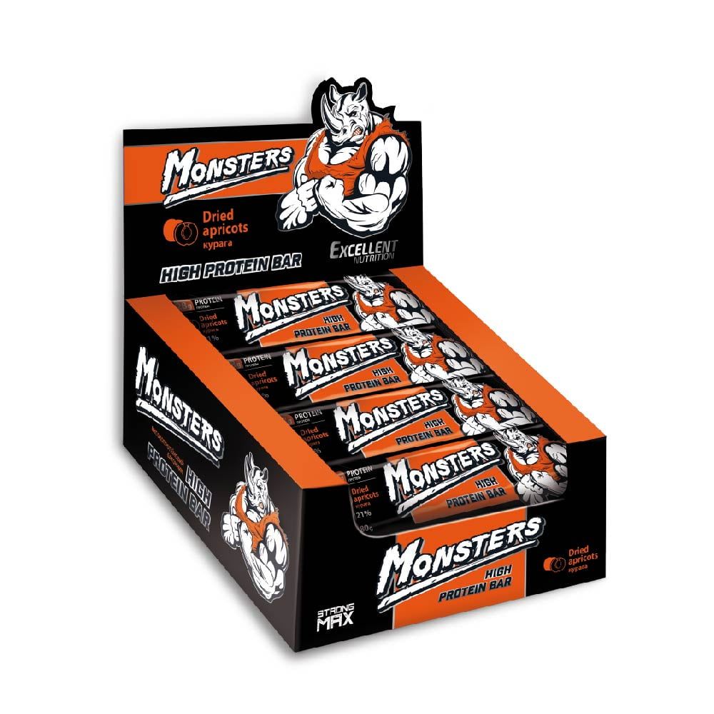 Батончик протеиновый Vale Monsters High Protein Bar со вкусом кураги, 80 г 2