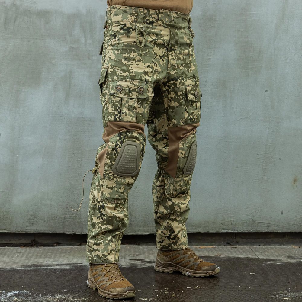 Военные тактические штаны MK-2. Сменные наколенники и более 8 карманов. Пиксель (мм-14) 8