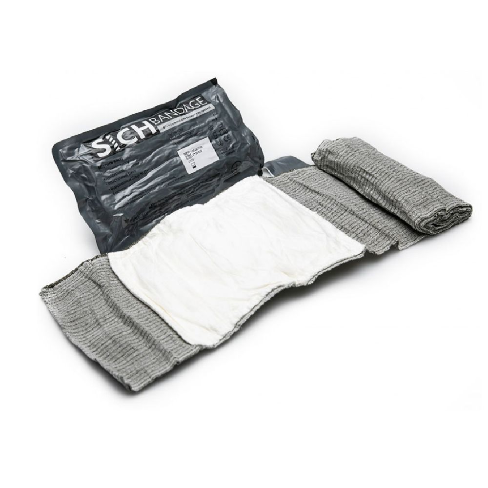 Бинт кровоостанавливающий компрессионный "SICH Bandage 6" (Израильский бандаж). Серо-зеленый 4