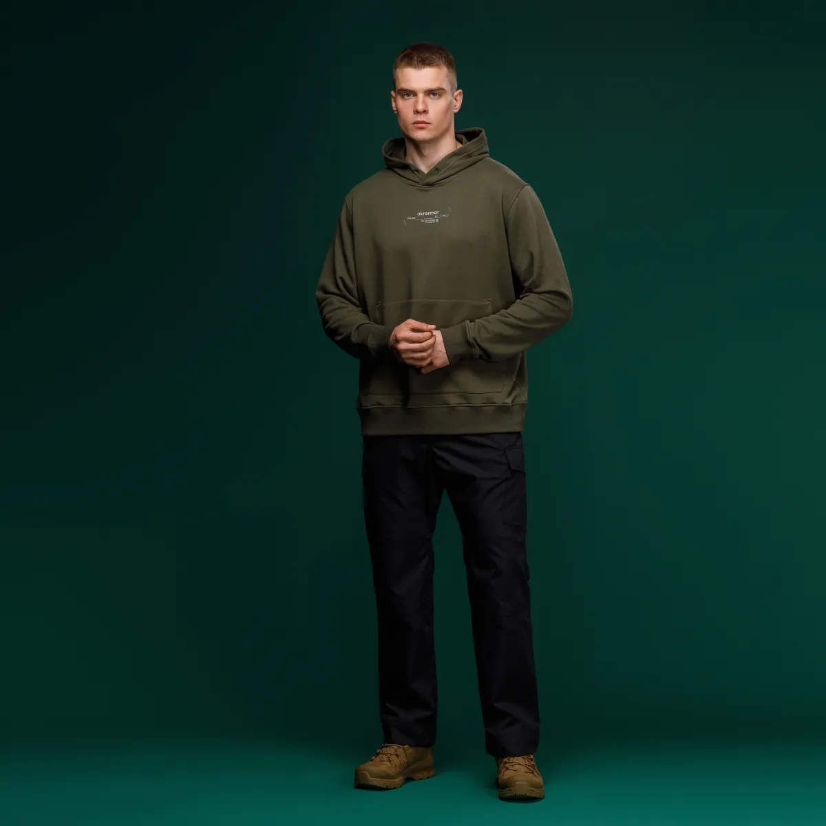 Худі M1 Mono колекція NAME. Cotton and polyester. Колір Олива 5
