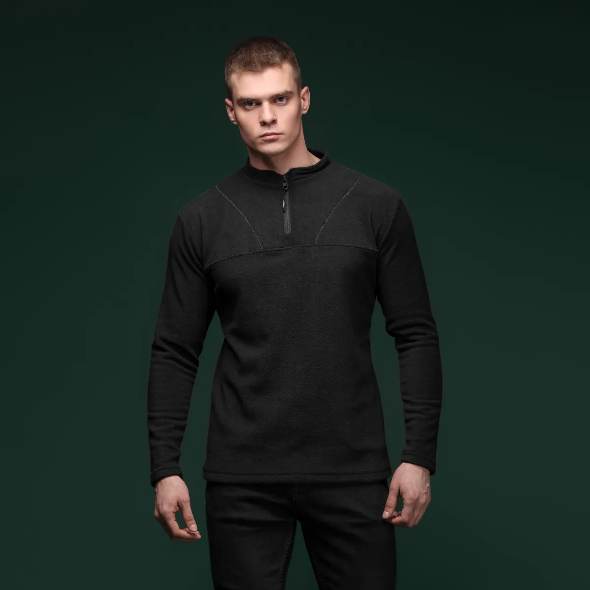 Флісова тактична кофта Garrison Fleece Black. Temperature control, polyester 2