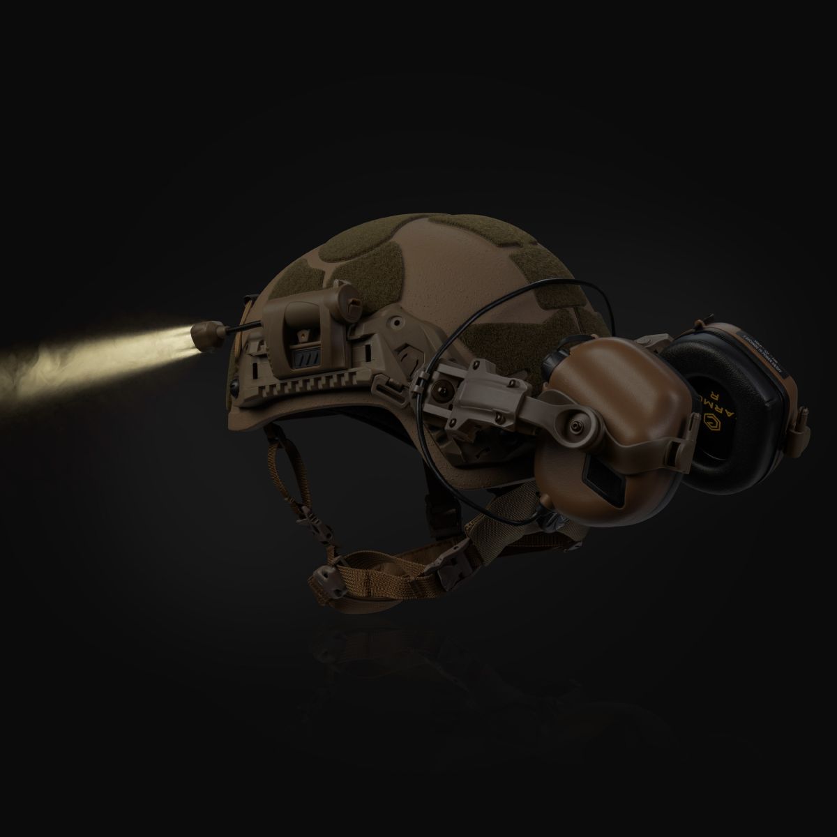 Тактический фонарик LT-09-T на шлем с 4-мя светодиодами на шлем. Койот 3