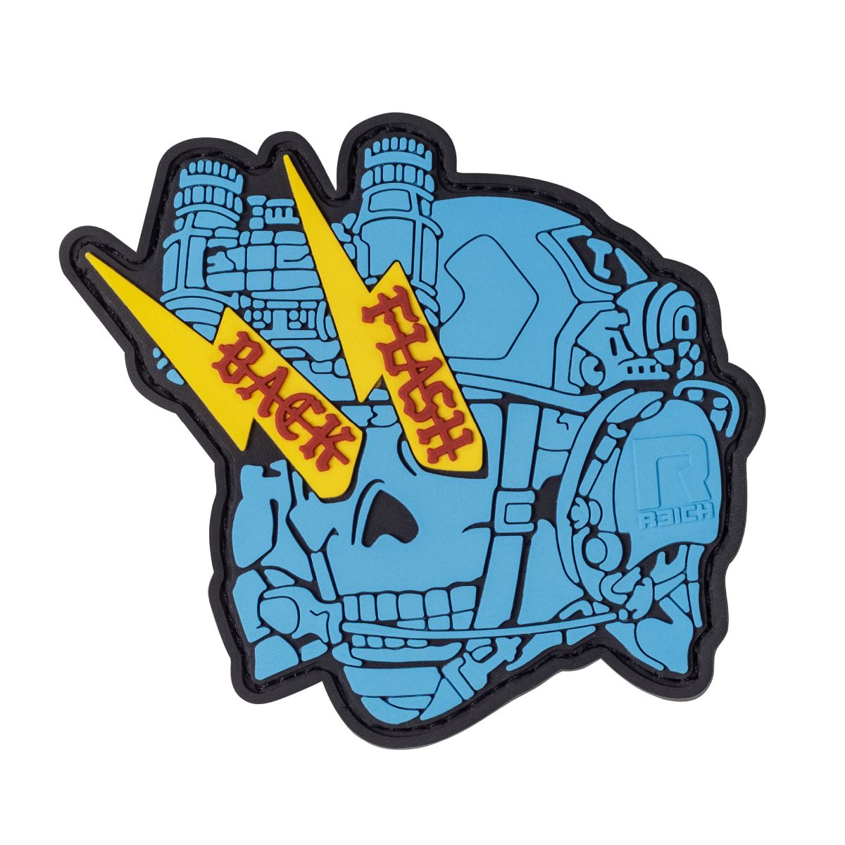 Патч (шеврон) «Totenkopf Flashback» R3ICH. М’який ПВХ пластик. Блакитний
