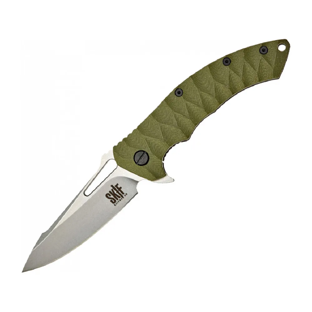Нож раскладной SKIF Shark II SW, длина 217 мм. Рукоятка G10. Цвет олива 5