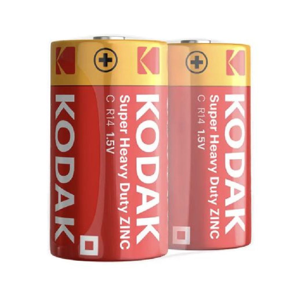 Батарейки Kodak R14 (C), напруга 1.5V, циліндричні, сольові, 2 шт.