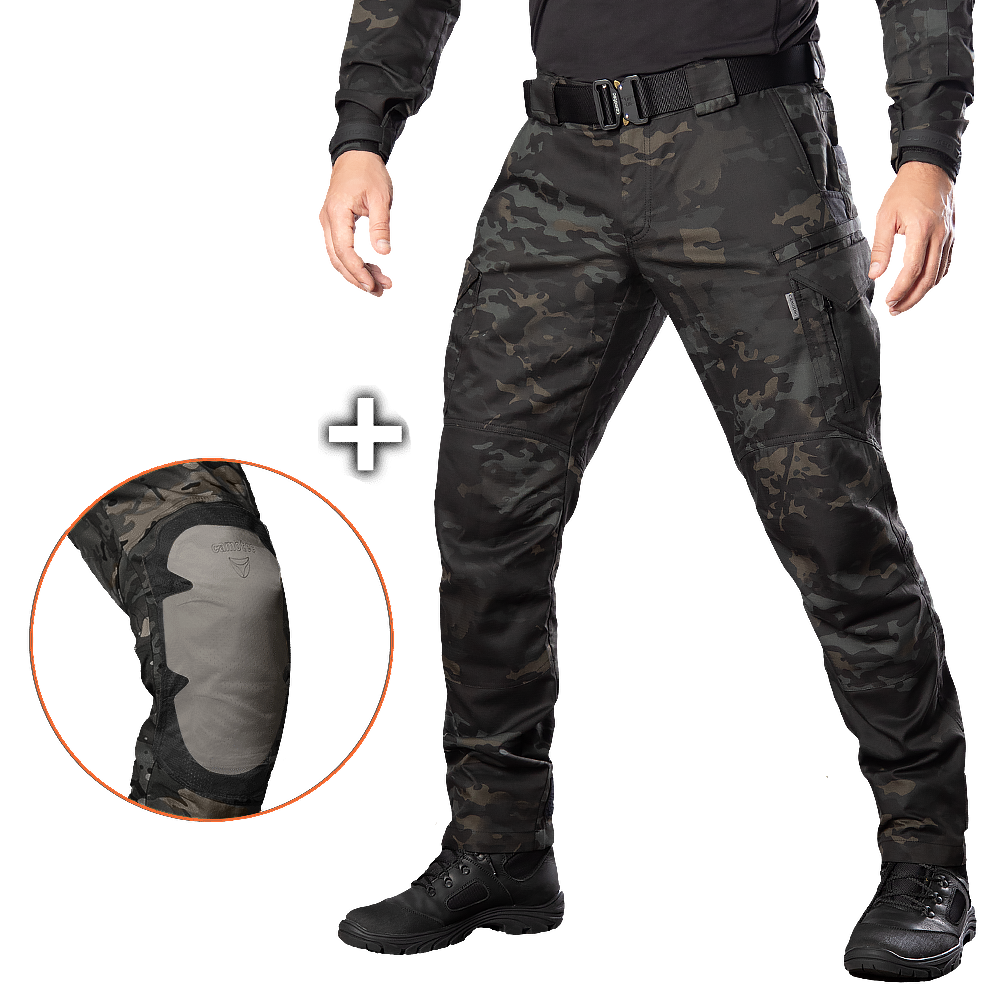 Штани тактичні карго Герць 2.0 Twill Camotec. Чорний мультикам 3