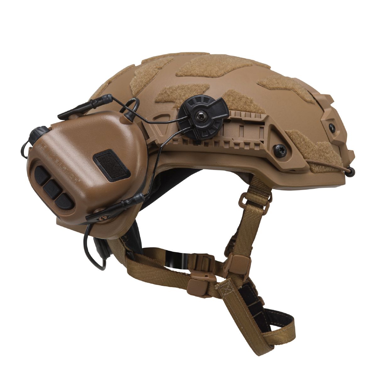 Активні навушники Earmor M31H (Helmet version) з кріпленням ARC rail. Койот 2