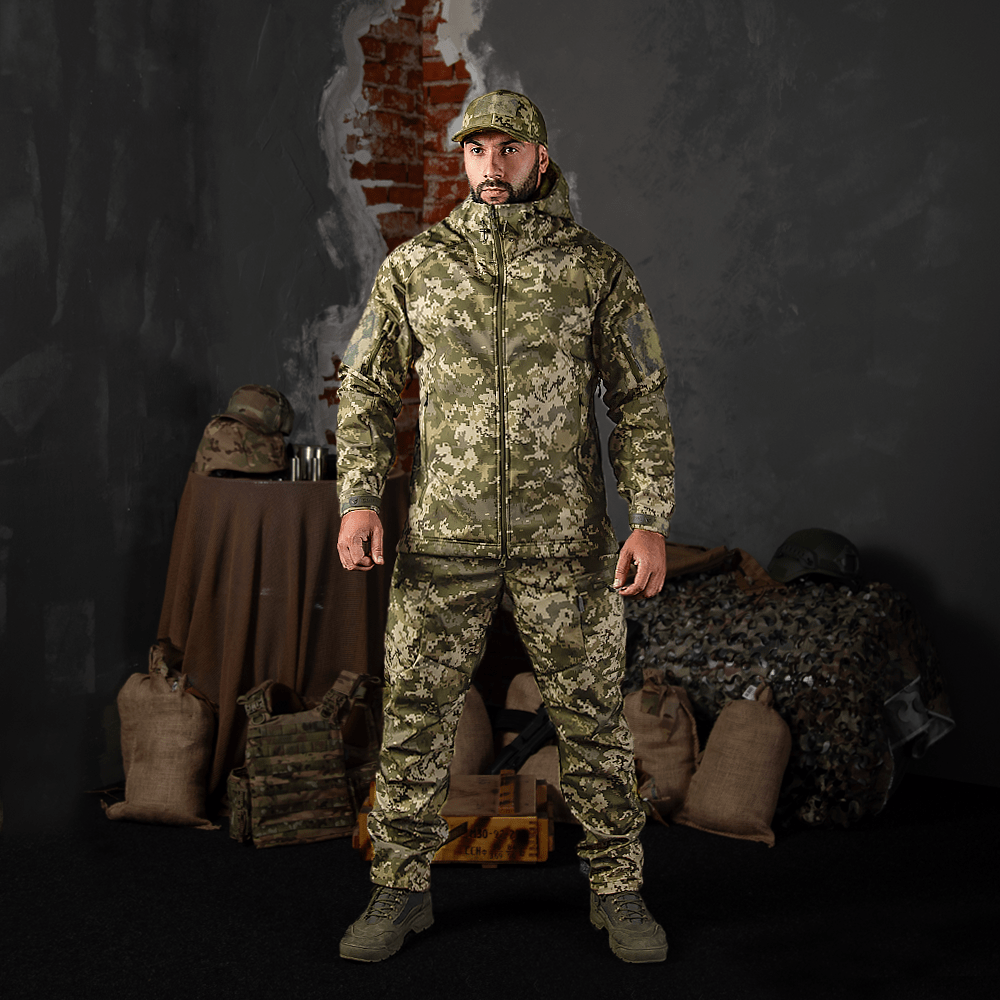 Куртка тактична Stalker SoftShell, Camotec. Піксель (мм-14) 2