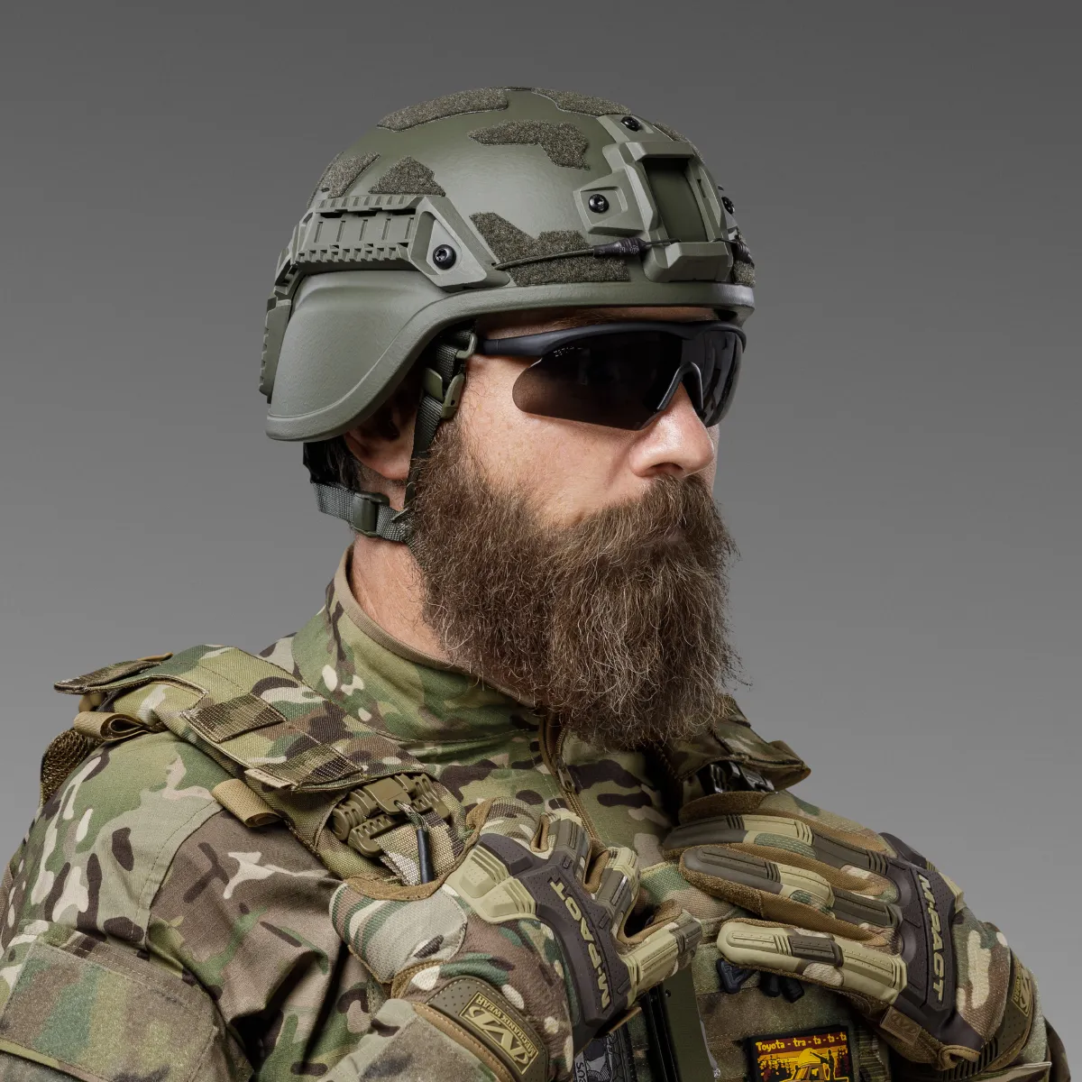 Келларовый шлем ARCH Helmet (ECH) MICH с увеличенной площадью защиты. Олива 7