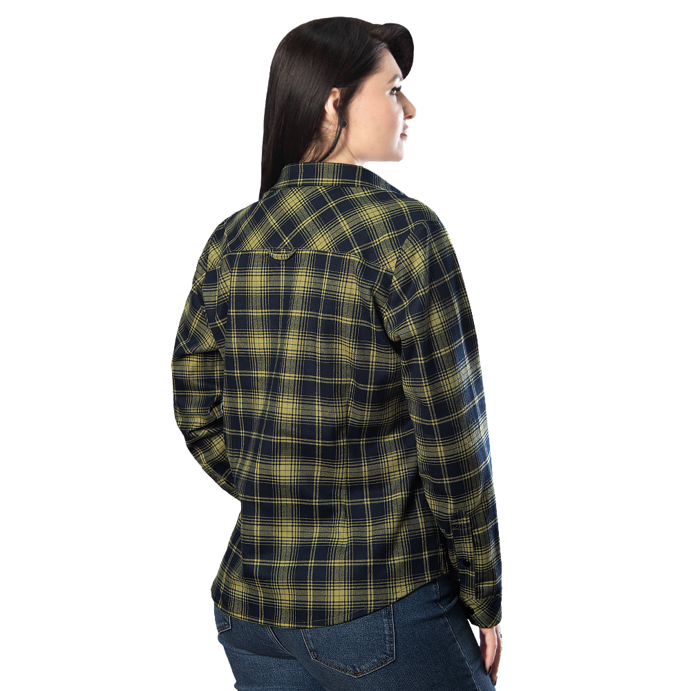 Сорочка жіноча Pani «Буревій» (Logo Tan), Camotec. Lime Green/Navy 2