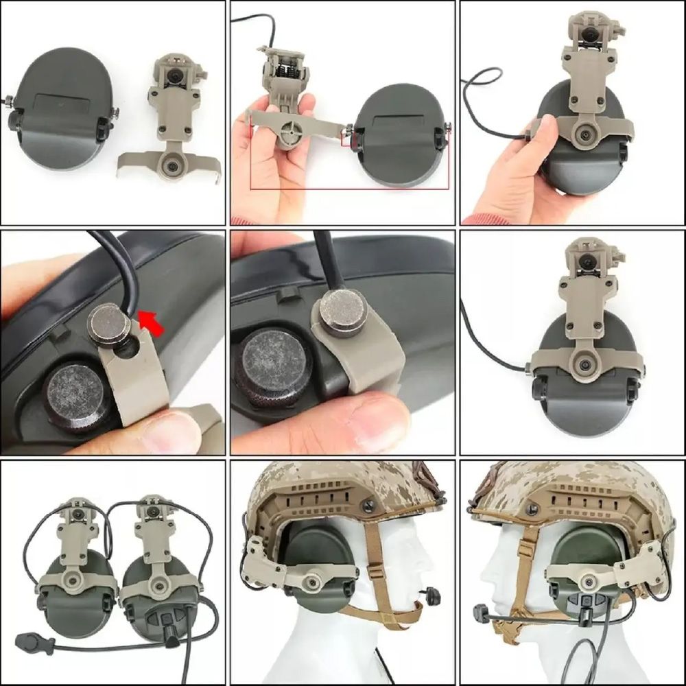 Кріплення адаптер для навушників Sordin на шолом (Чебурашка). Grey / Сірий 5