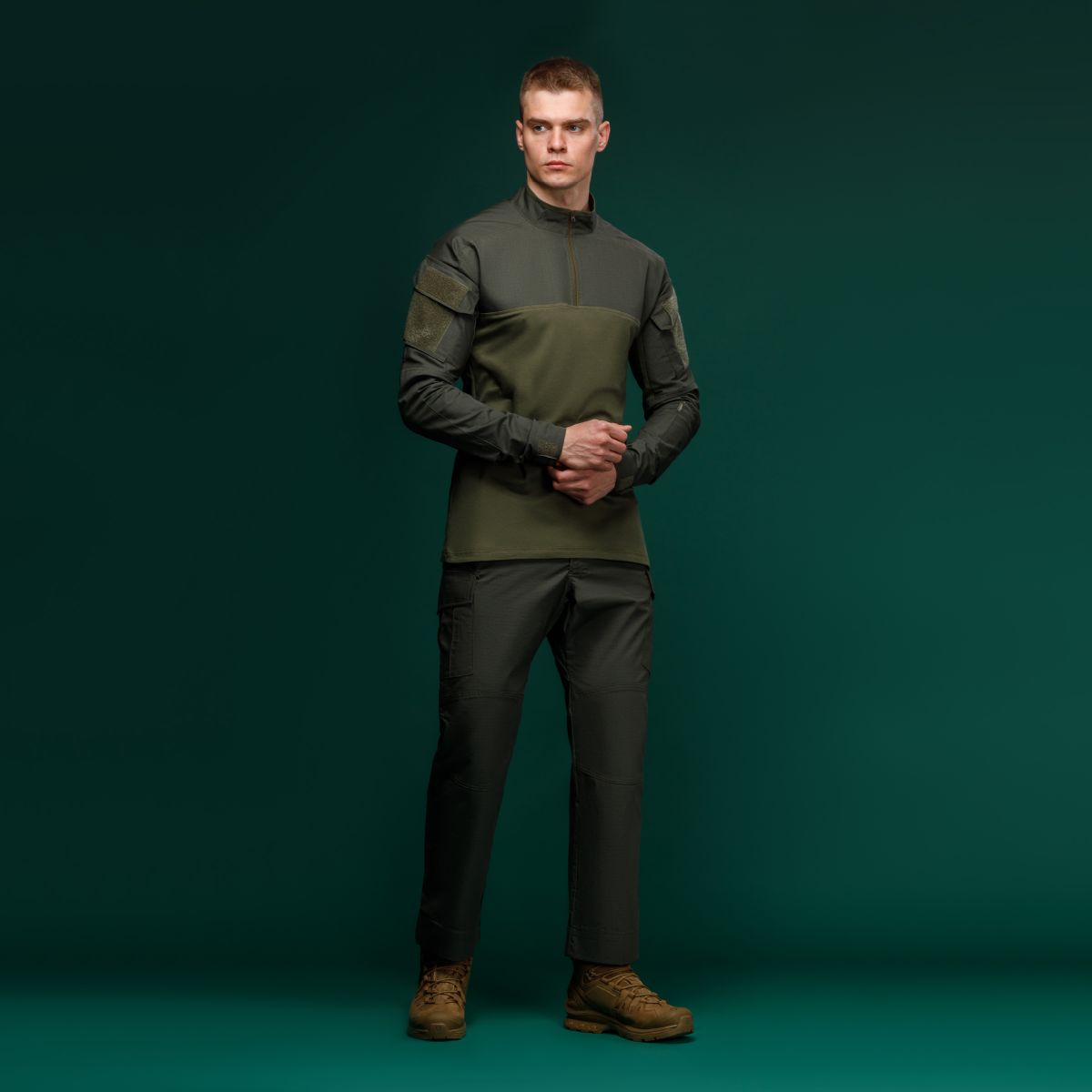 Тактична сорочка Core Combat Shirt, довгий рукав, комбіновані матеріали. Олива 8