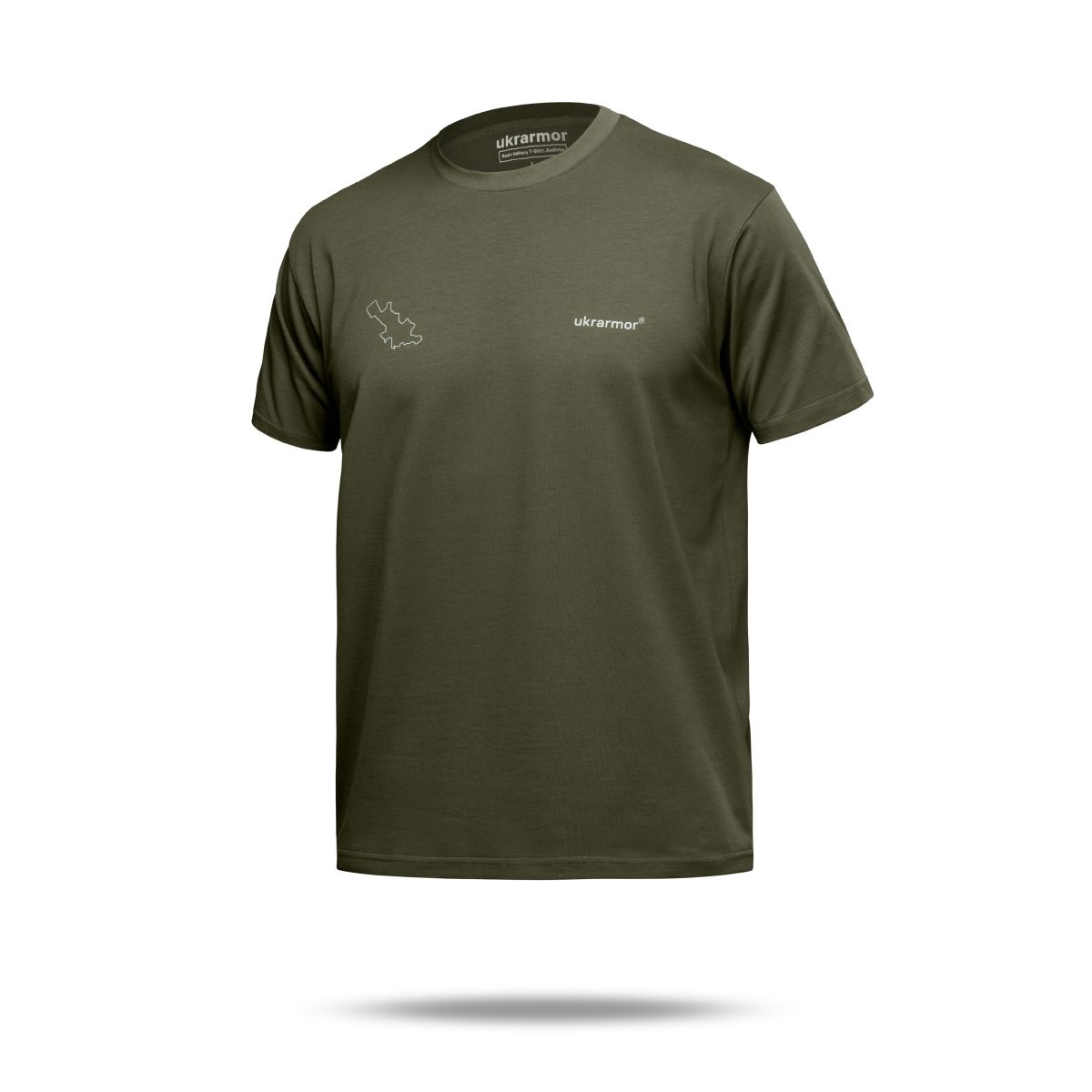 Базовая футболка Military T-Shirt. Авдеевка. Топографическая карта. Хлопок, олива. Размер S