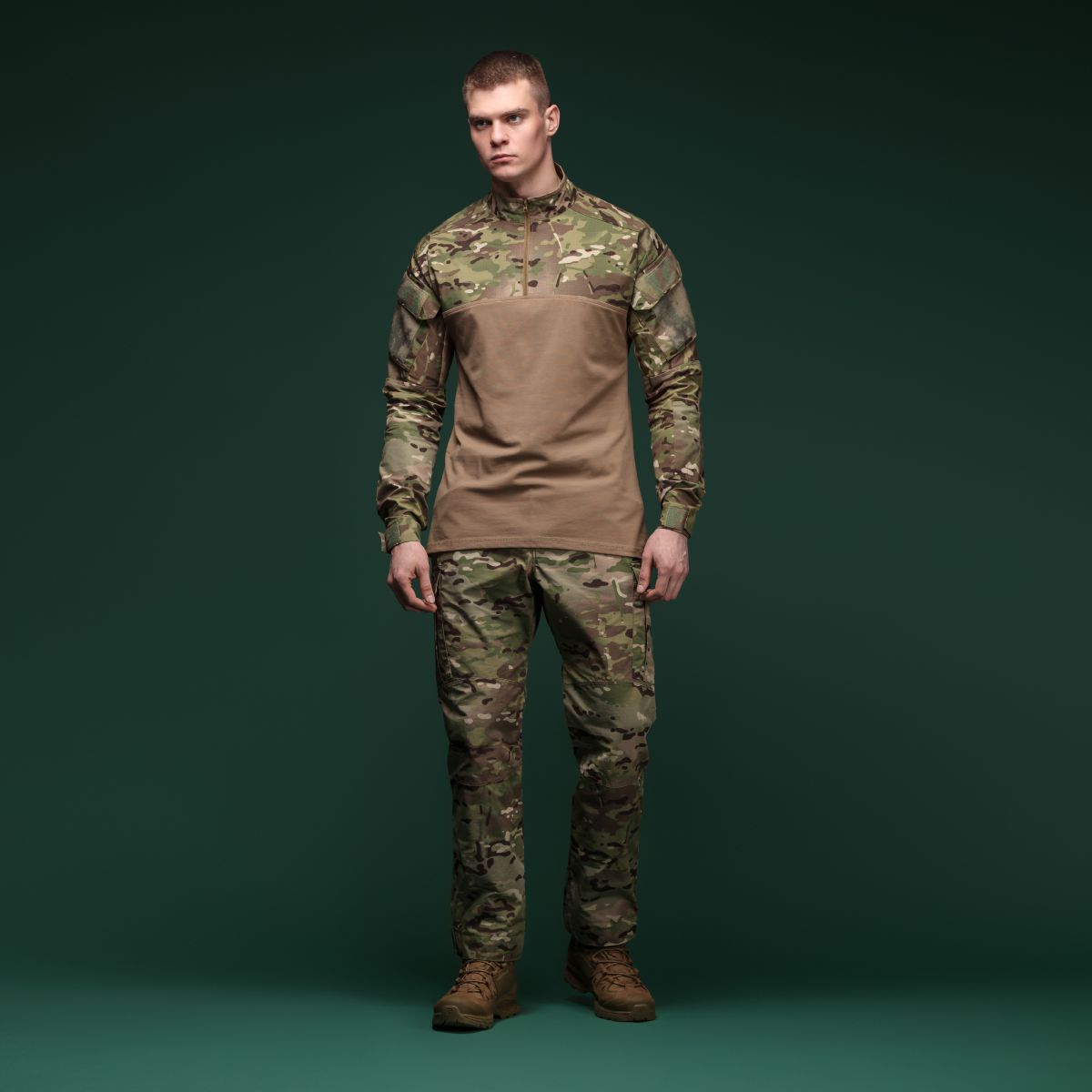 Тактическая рубашка Core Combat Shirt, длинный рукав, комбинированные материалы. Мультикам. L 7