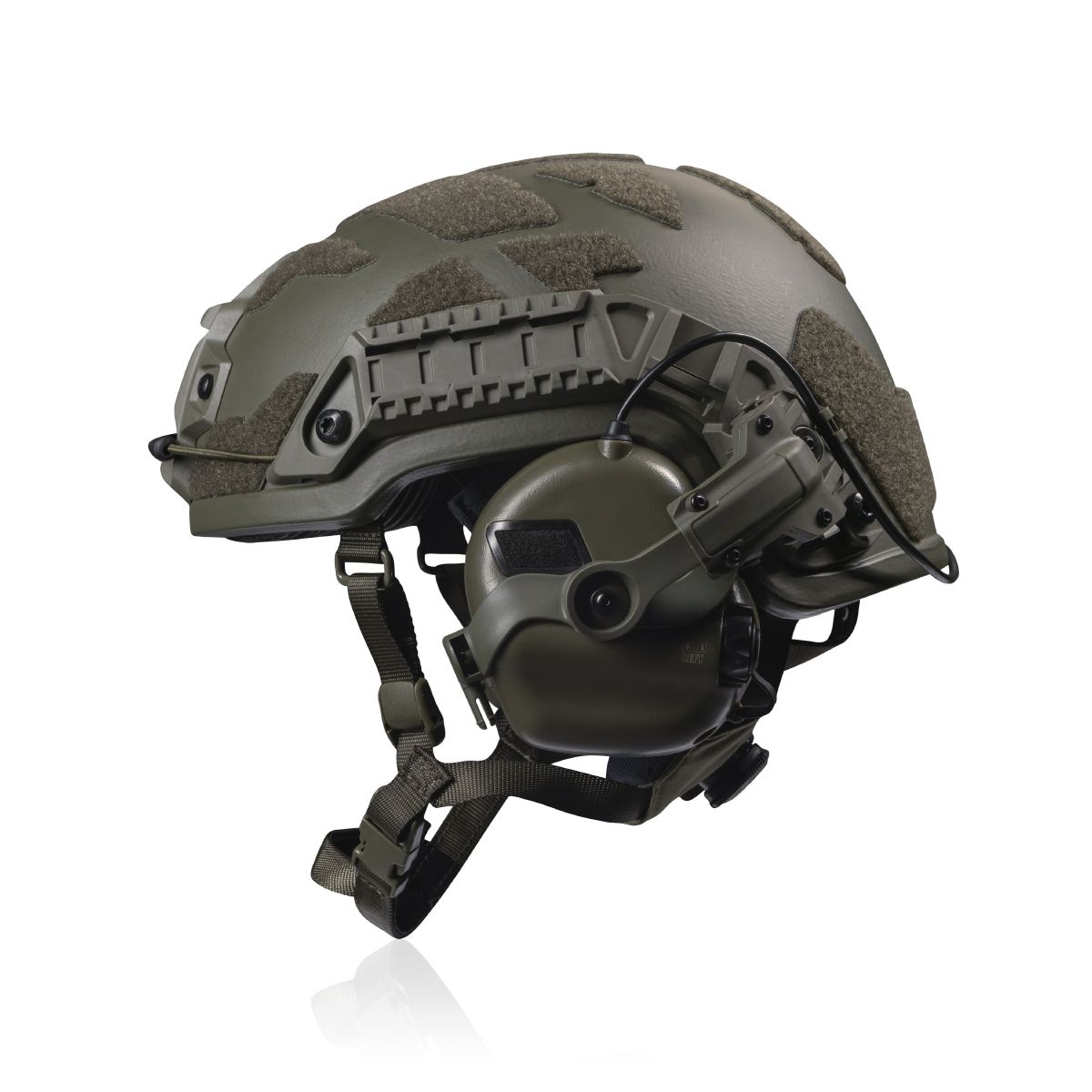 Крепление адаптер для активных наушников на шлем. Олива 3