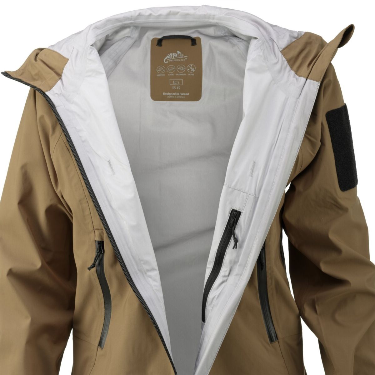 Куртка Helikon-Tex Squall Hardshell – Coyote. Защита от дождя и снега 9