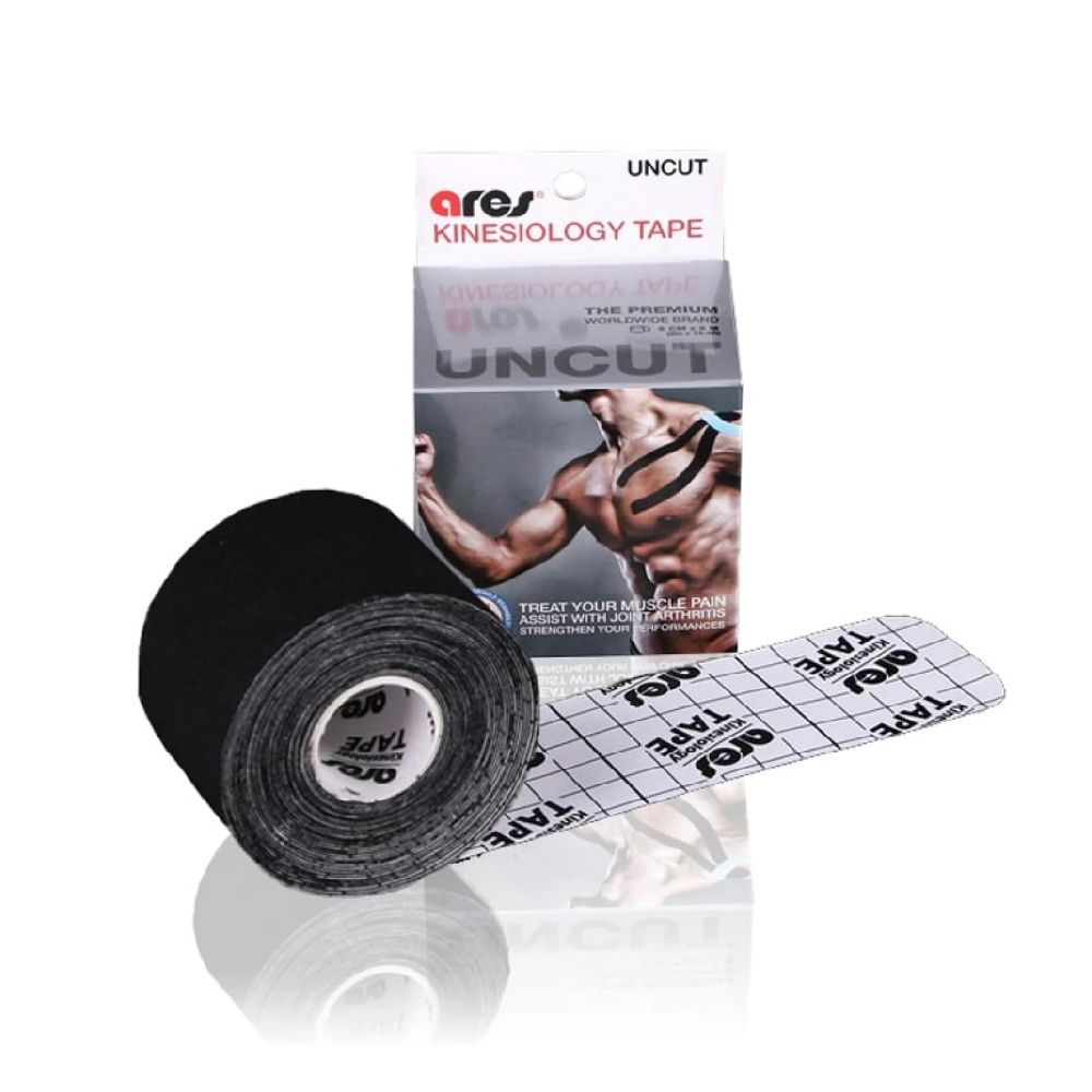Кінезіо тейп Ares Standart. Еластична стрічка 5 см х 5 м. Чорний Кінезіо тейп Ares Standart. Еластична стрічка 5 см х 5 м. Чорний