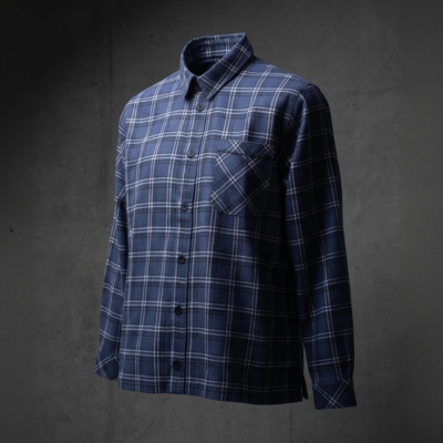 Koszulka unisex w kratkę Malva. Bawełna/poliester. Blue/White